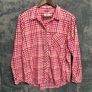 Vineyard Vines Pink Plaid Gingham Button Down Top 14 Preppy Cotton Whale Coastal